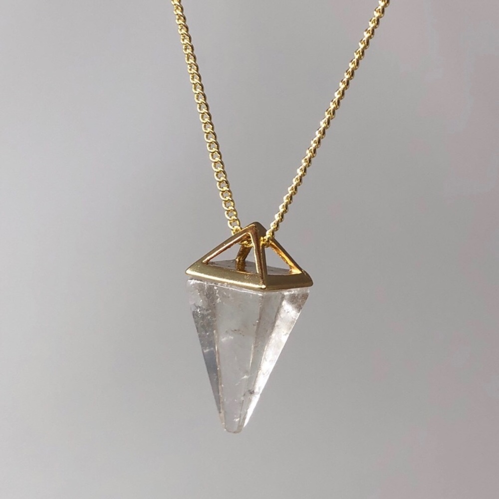 NWT Estrella & Luna Quartz Boho Pyramid Necklace - Picture 4 of 7
